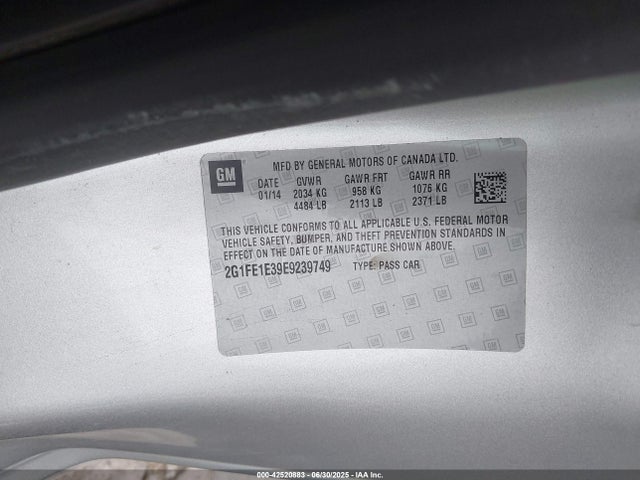 2G1FE1E39E9239749 Chevrolet lfx