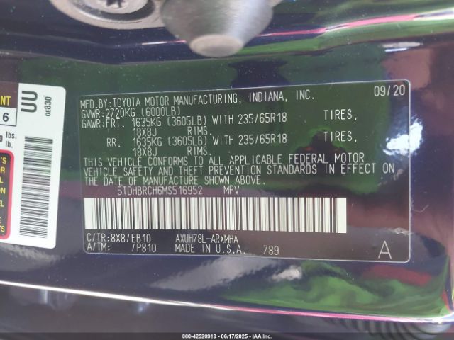 2021 TOYOTA HIGHLANDER 5TDHBRCH6MS516952 Photo 8