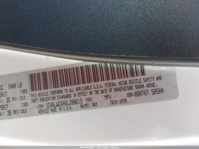1C4BJWDG4GL288615 Jeep Wrangler
