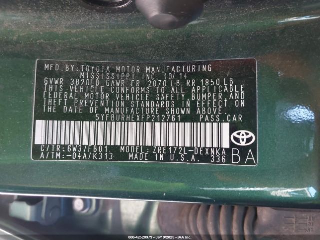 2015 TOYOTA COROLLA 5YFBURHEXFP212761 Photo 8