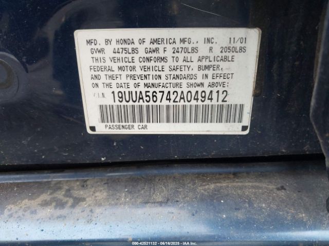 2002 ACURA TL 19UUA56742A049412 Photo 8