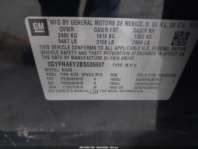 2011 CADILLAC SRX 3GYFNAEY2BS626607 Photo 8