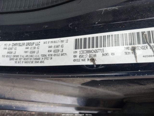 2012 CHRYSLER 200 1C3CCBBB0CN267715 Photo 8