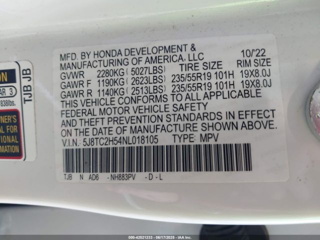 2022 ACURA RDX 5J8TC2H54NL018105 Photo 8