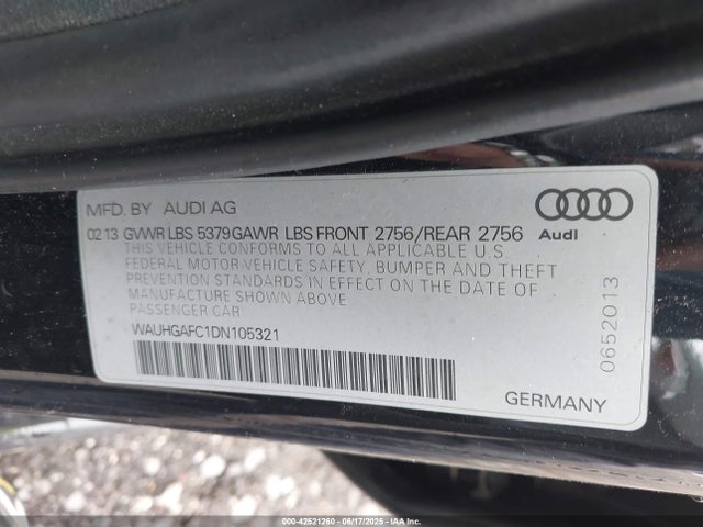 2013 AUDI A6 WAUHGAFC1DN105321 Photo 8