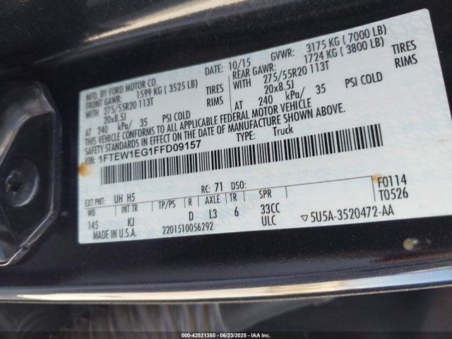 Ford 2015 2015 1FTEW1EG1FFD09157 Image 9