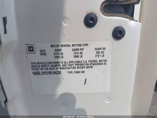 2001 CADILLAC ELDORADO 1G6EL12Y01B104230 Photo 8