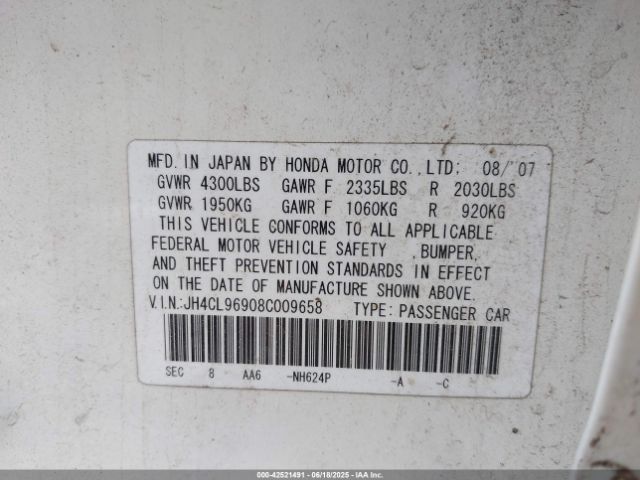 2008 ACURA TSX JH4CL96908C009658 Photo 8