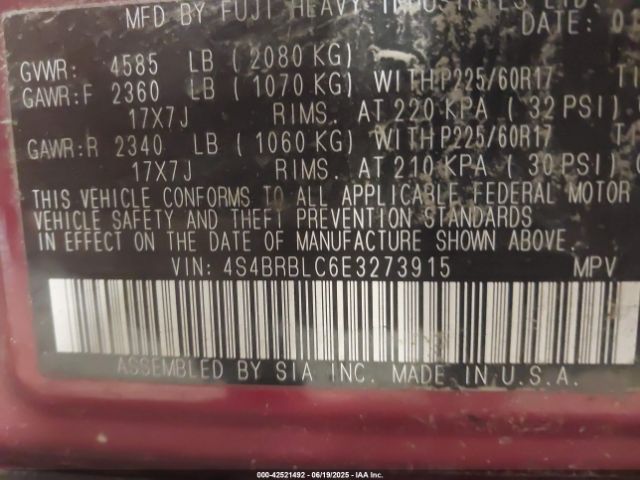 2014 SUBARU OUTBACK 4S4BRBLC6E3273915 Photo 8