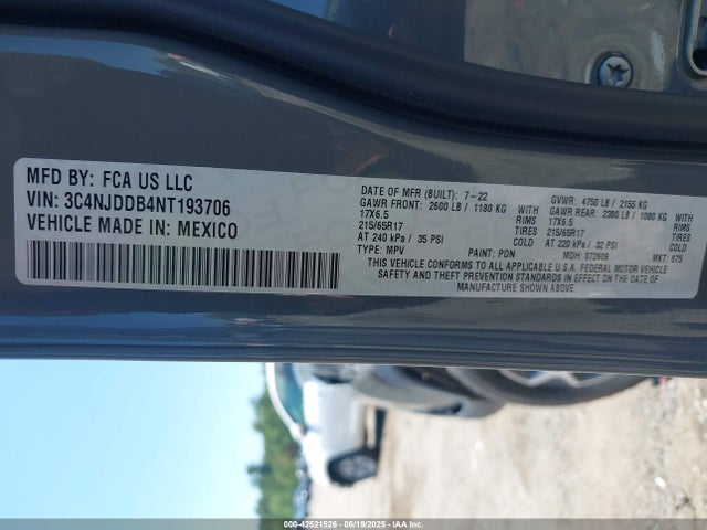 Jeep Compass 2022 3C4NJDDB4NT193706 Image 9