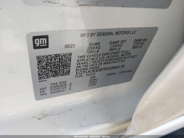 1GTUUEE87PZ295170 GMC lz0