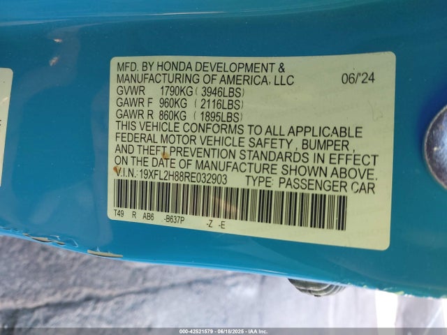 19XFL2H88RE032903 Honda k20c2