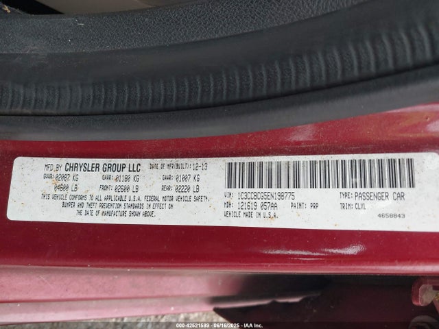 Chrysler 200 2014 1C3CCBCG5EN198775 Image 9