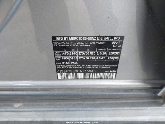 2012 MERCEDES-BENZ GL 450 4JGBF7BEXCA766840 Photo 8