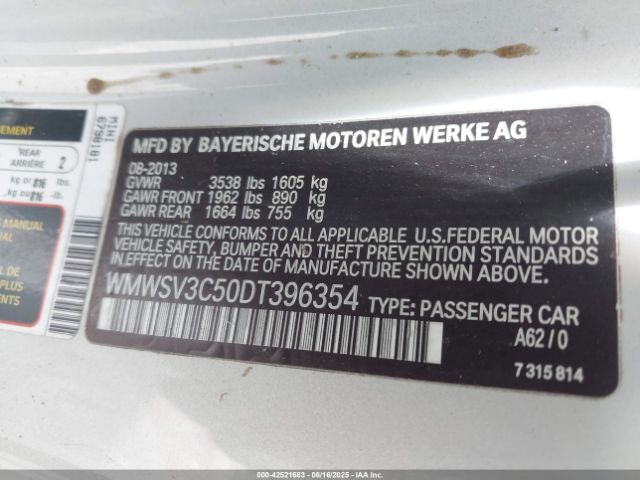 2013 MINI HARDTOP WMWSV3C50DT396354 Photo 8