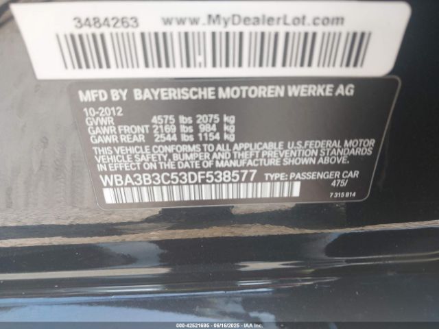 2013 BMW 328I WBA3B3C53DF538577 Photo 8