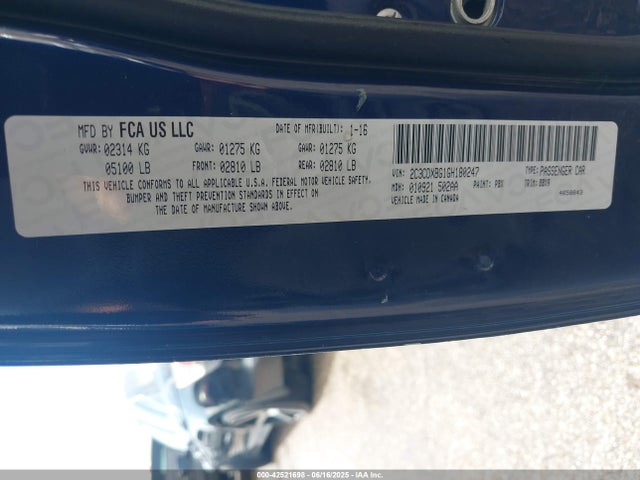 2C3CDXBG1GH180247 Dodge 2016