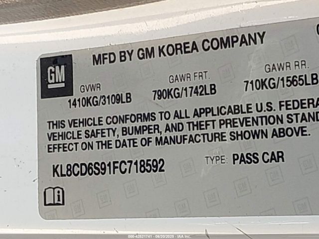 KL8CD6S91FC718592 Chevrolet ll0