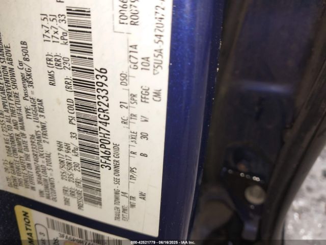 3FA6P0H74GR233936 Ford 2016