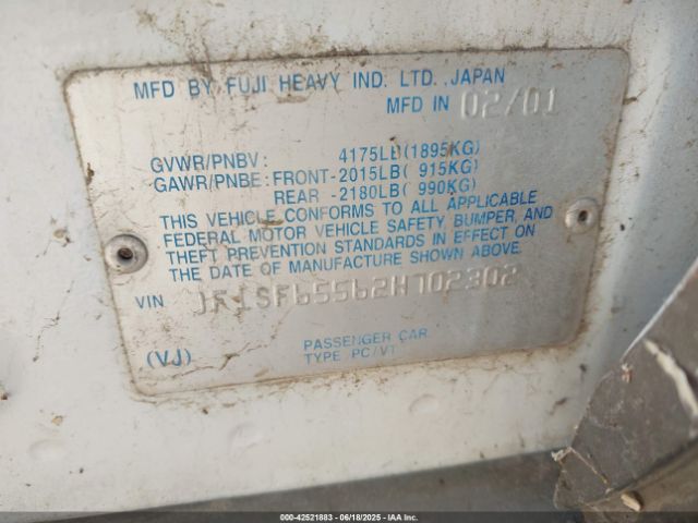 2002 SUBARU FORESTER JF1SF65562H702302 Photo 8