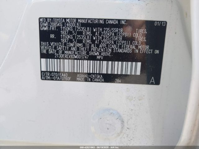2013 TOYOTA RAV4 2T3DFREVXDW001747 Photo 8