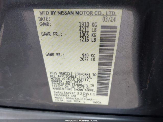 1N4AL3AP7EC320811 Nissan 2014