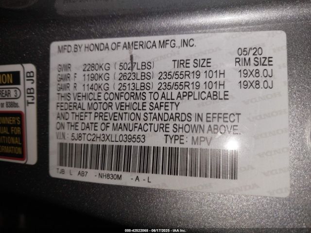 2020 ACURA RDX 5J8TC2H3XLL039553 Photo 8