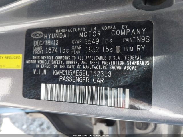 KMHCU5AE5EU152313 Hyundai dohc gdi gamma