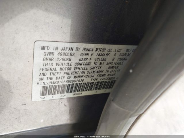 2005 ACURA RL JH4KB16565C002626 Photo 8