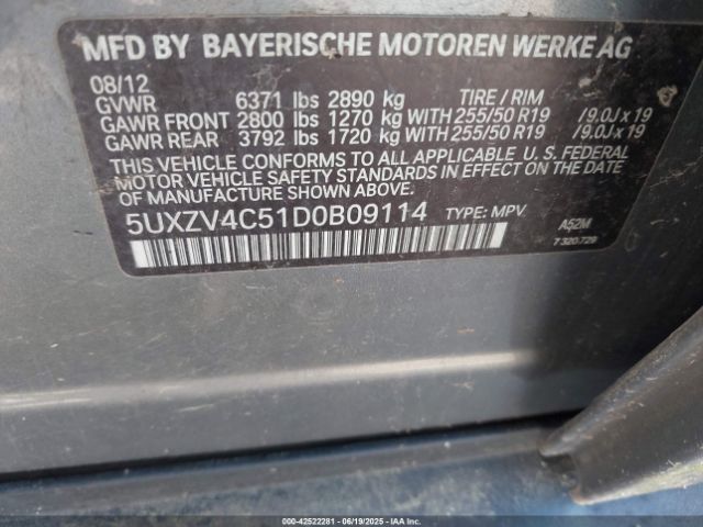 2013 BMW X5 5UXZV4C51D0B09114 Photo 8