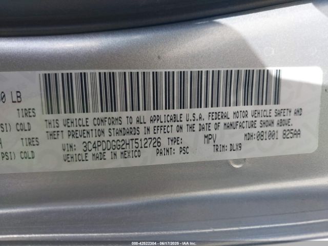 2017 DODGE JOURNEY 3C4PDDGG2HT512726 Photo 8