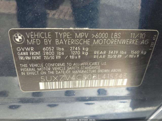 2011 BMW X5 5UXZV4C50BL415343 Photo 8