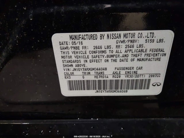 JN1EV7ARXGM344048 Infiniti 2016