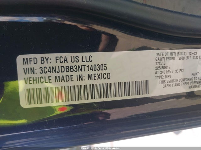 Jeep Compass 2022 3C4NJDBB3NT140305 Image 9