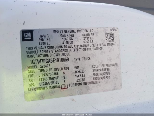 2014 GMC SAVANA 2500 1GTW7FCA5E1910659 Photo 8