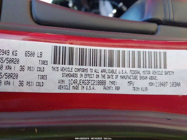 1C4RJEAG3FC218888 Jeep 2015