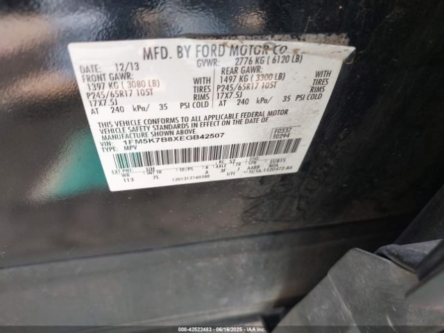 1FM5K7B8XEGB42507 Ford Explorer