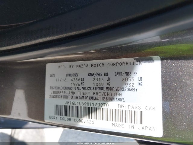 JM1GL1U59H1120970 Mazda Mazda6 Sport