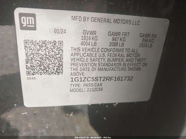 1G1ZC5ST2RF161732 Chevrolet lfv