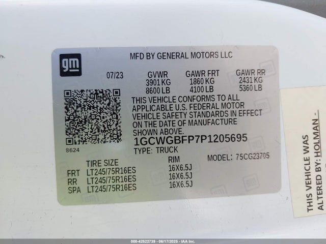 1GCWGBFP7P1205695 Chevrolet lv1