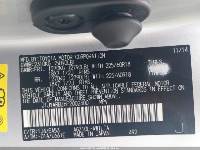 2015 LEXUS NX 200T JTJYARBZ6F2002300 Photo 8