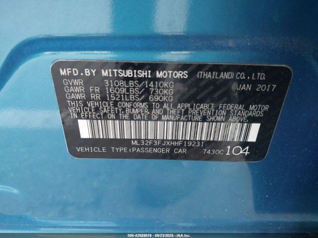 2017 MITSUBISHI MIRAGE G4 ML32F3FJXHHF19231 Photo 8