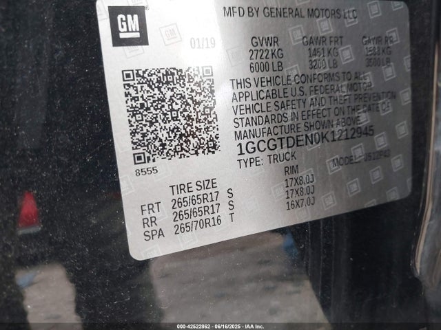 1GCGTDEN0K1212945 Chevrolet lg2 - di: direct injection, vvt: variable valve timing, alum, var2, gen2