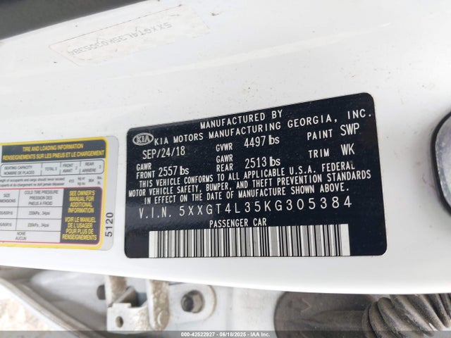 5XXGT4L35KG305384 KIA gdi