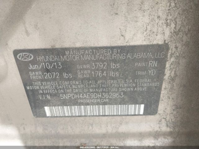 2013 HYUNDAI ELANTRA 5NPDH4AE9DH362963 Photo 8