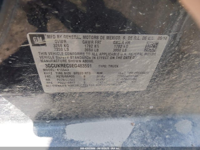 3GCUKREC9EG483591 Chevrolet l83 - vvt, afm (active fuel management), aluminum