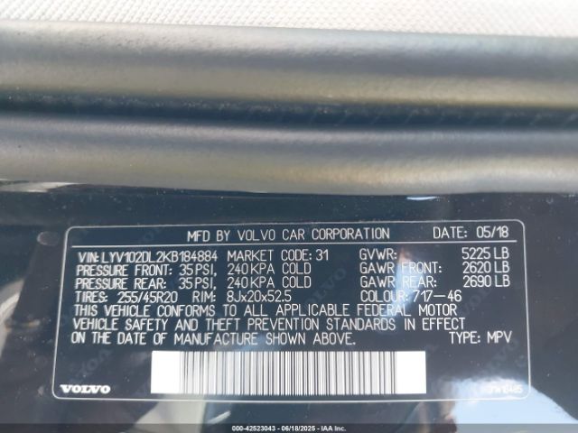 2019 VOLVO XC60 LYV102DL2KB184884 Photo 8