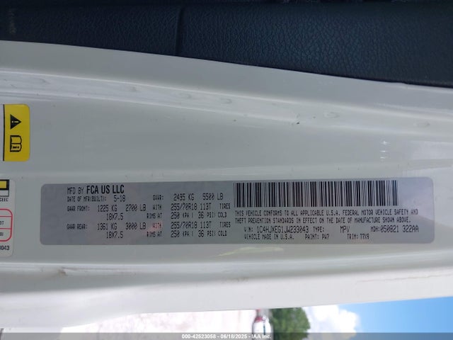 1C4HJXEG1JW233043 Jeep 2018