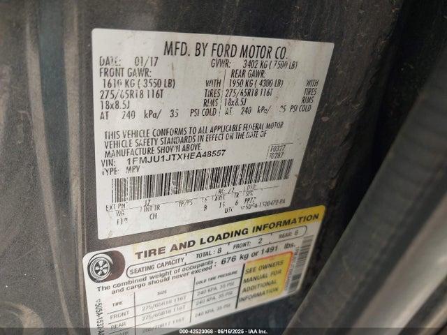 1FMJU1JTXHEA48557 Ford 3.5l gtdi ffv/gasoline