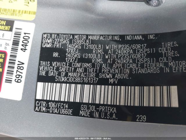 2011 TOYOTA SIENNA 5TDKK3DC8BS161317 Photo 8